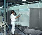 Powder spray coating